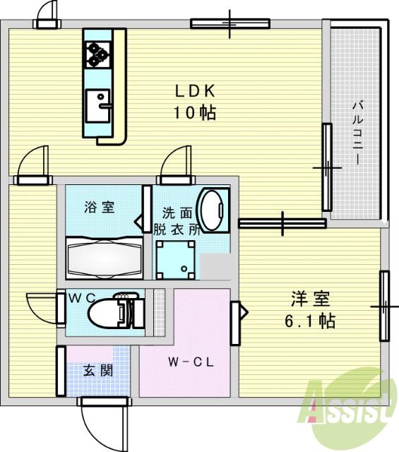 ラヴィベール(1LDK/3階)の間取り写真