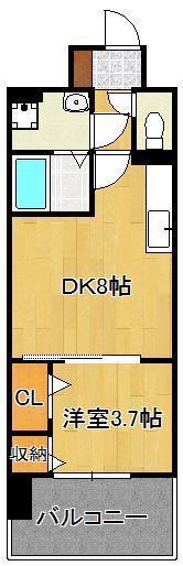 アムールガーデン陣原(1DK/5階)の間取り写真