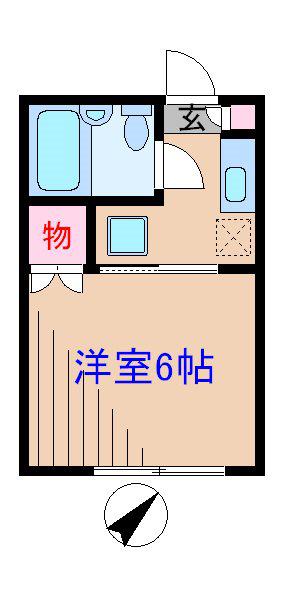 東急東横線 日吉駅(神奈川) 徒歩3分 2階建 築37年(1K/1階)の間取り写真