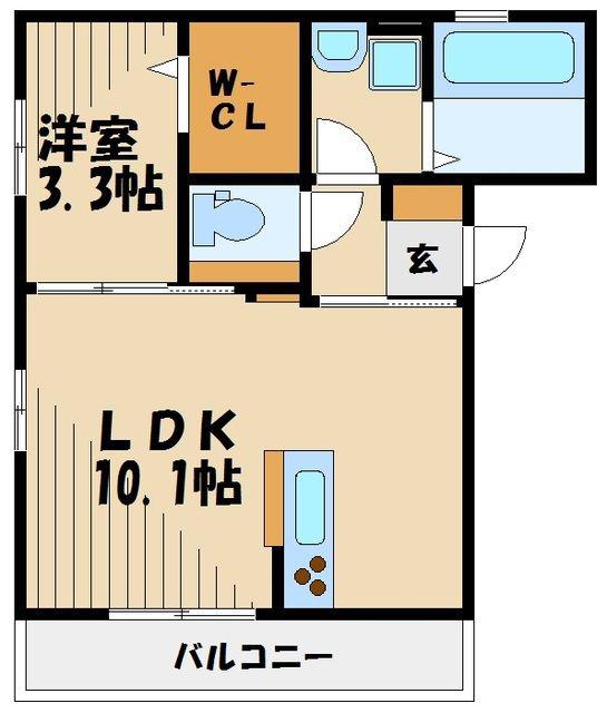 デュオコリーヌ(1LDK/3階)の間取り写真