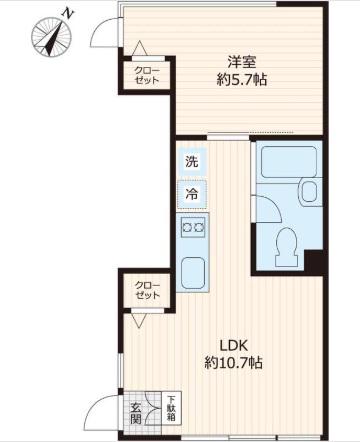 MUKAIGAOKA・SHUNSOKAN(1LDK/2階)の間取り写真