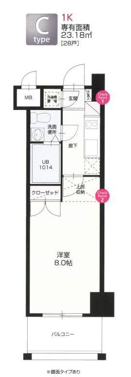 67 BENEFIT21博多(1K/6階)の間取り写真