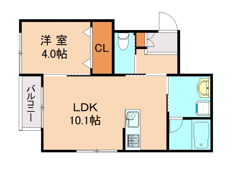 グランエルド(1LDK/2階)の間取り写真