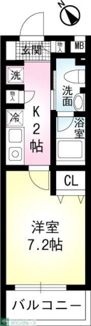 ミリアビタNO.11(1K/1階)の間取り写真