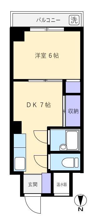 第3新栄ビル(1DK/5階)の間取り写真