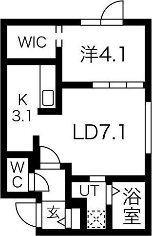 PORTE-BONHEUR NISHISEN6JOポルトボヌールニシ(1LDK/5階)の間取り写真
