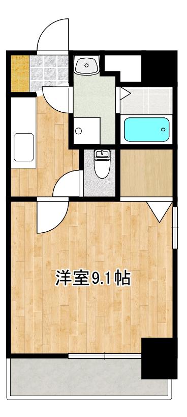 エスペール21樋之口(1K/7階)の間取り写真