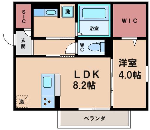 プランドール・TⅠ(1LDK/2階)の間取り写真