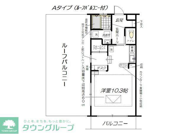 ルネス桜暮I番館(ワンルーム/3階)の間取り写真