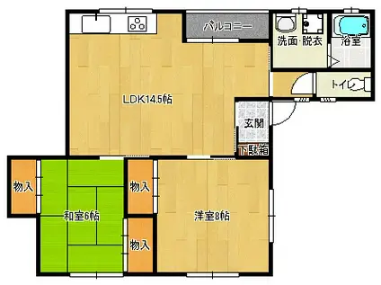 エスパシオ岸本II(2LDK/1階)の間取り写真