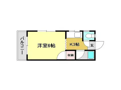 パークハイツ相模(1K/3階)の間取り写真