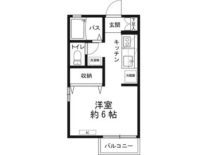 ハイツ中澤(1K/2階)の間取り写真