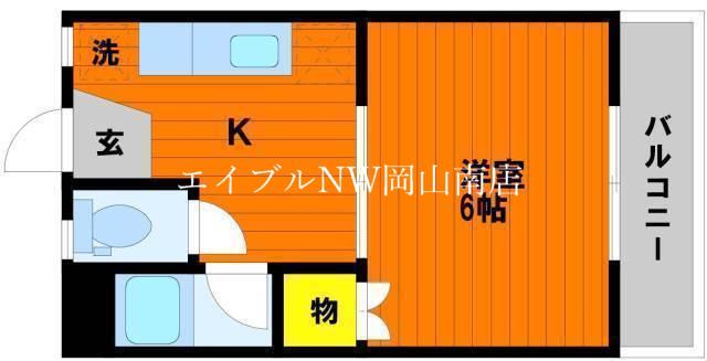 野田レジデンス(1K/3階)の間取り写真