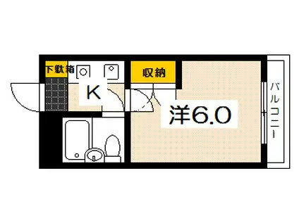 Uステージ五日市中央(1K/1階)の間取り写真