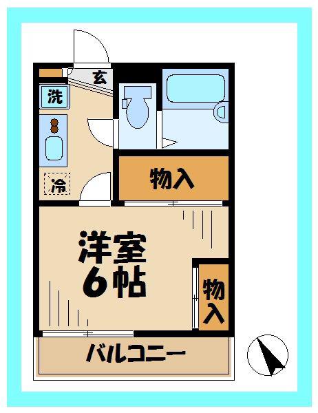 レオパレスエクセレンテ(1K/1階)の間取り写真