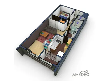 AMEDEO(1LDK/2階)の間取り写真