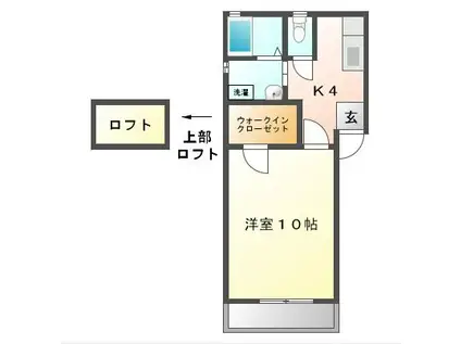 遠州鉄道 上島駅 徒歩46分 2階建 築25年(1K/2階)の間取り写真