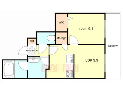 AAAVENTO岡本(1LDK/2階)の間取り写真
