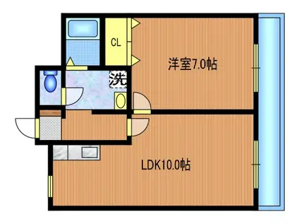 グランシャリオ(1LDK/2階)の間取り写真