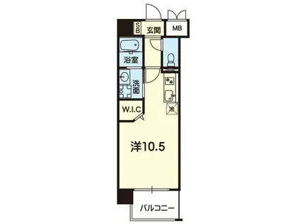CJ AMB(ワンルーム/9階)の間取り写真