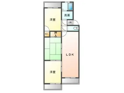 大谷ヒルズC(3LDK/2階)の間取り写真