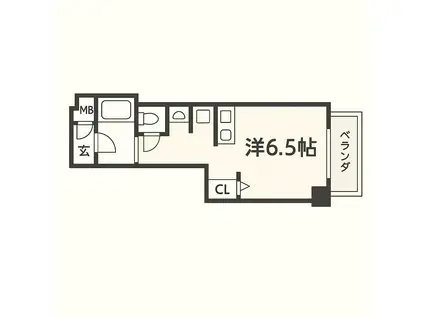 ニューライフ御堂筋本町(ワンルーム/12階)の間取り写真