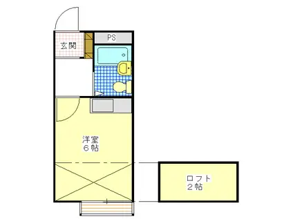 スカイピア高円寺(ワンルーム/2階)の間取り写真