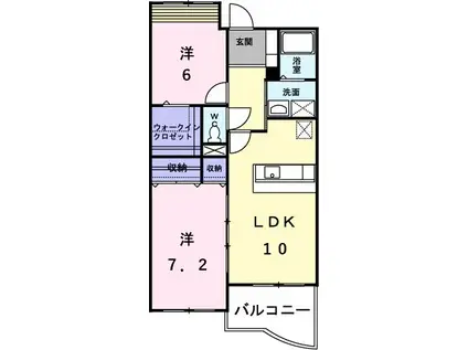 シルクスクェア(2LDK/1階)の間取り写真