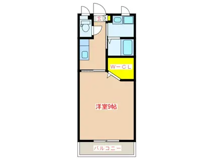 コーポ奈良III(1K/1階)の間取り写真