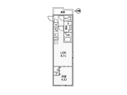ウェルスクエアイズム中延(1LDK/3階)の間取り写真