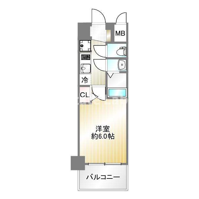プレサンス神戸水木通ルミエス(1K/15階)の間取り写真