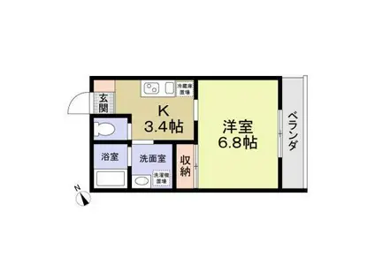 CASSETA CARINA(1K/1階)の間取り写真