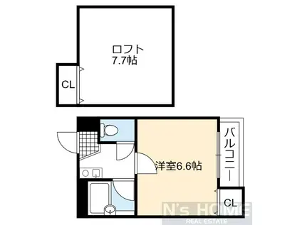 ペルソナI(1K/4階)の間取り写真