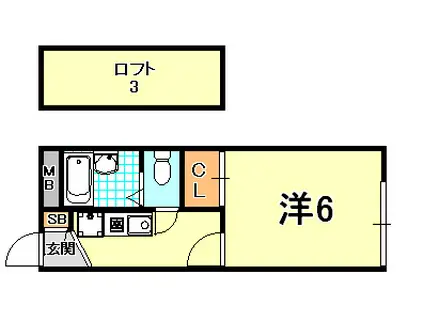 レオパレス高東(1K/1階)の間取り写真