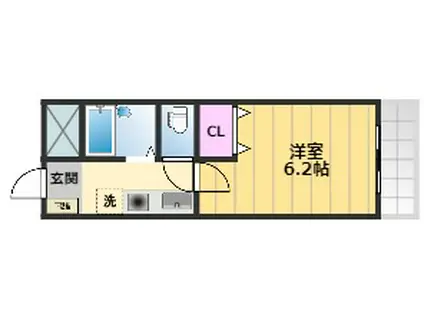 SHRIKE2(1K/2階)の間取り写真