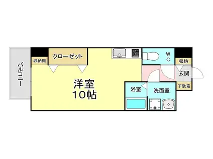 コートハウス中島通(ワンルーム/10階)の間取り写真