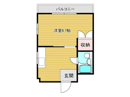 日之出ハイツ(1K/2階)の間取り写真