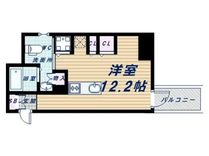ルクレ北堀江(ワンルーム/15階)の間取り写真
