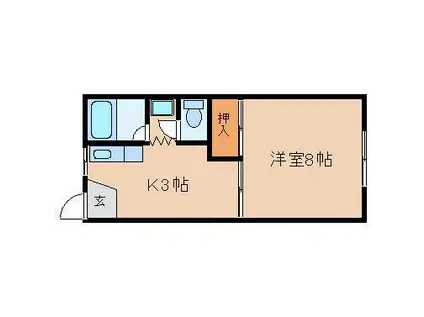 サンコーポラス(1K/1階)の間取り写真