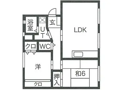 レダン白河(2LDK/2階)の間取り写真