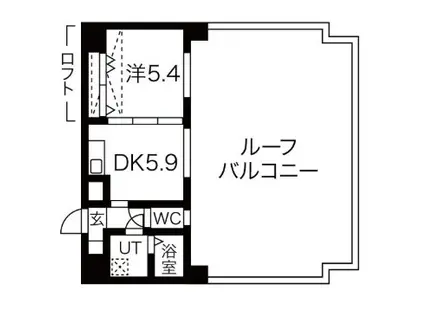 ラ・フォーレ松ヶ枝町III(1DK/10階)の間取り写真