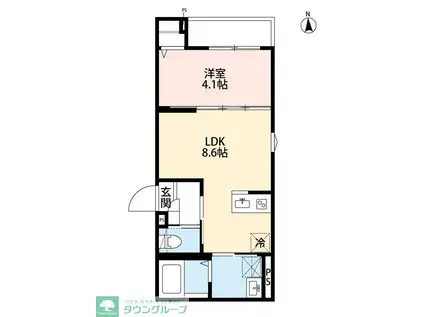 DOLCEVITA南流山(1LDK/1階)の間取り写真