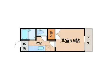 ハイツK1(1K/1階)の間取り写真