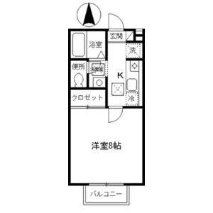 カーサモンテベルデ(1K/2階)の間取り写真