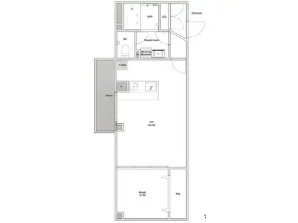 九条ソリティア(1LDK/3階)の間取り写真