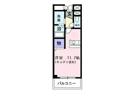 トゥールモンド(ワンルーム/1階)の間取り写真