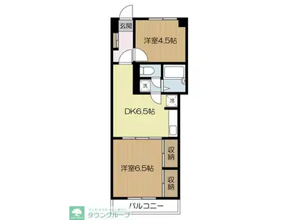 エクセレント小林(2DK/2階)の間取り写真