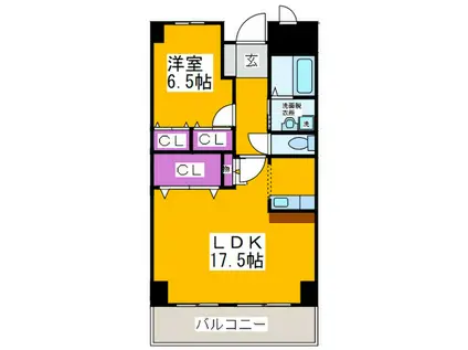 南秀苑なかもず(1LDK/2階)の間取り写真