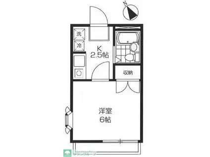 第1コーポラス山上(1K/2階)の間取り写真