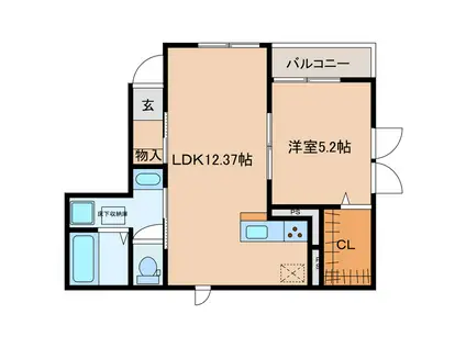 CLARITT (1LDK/1階)の間取り写真